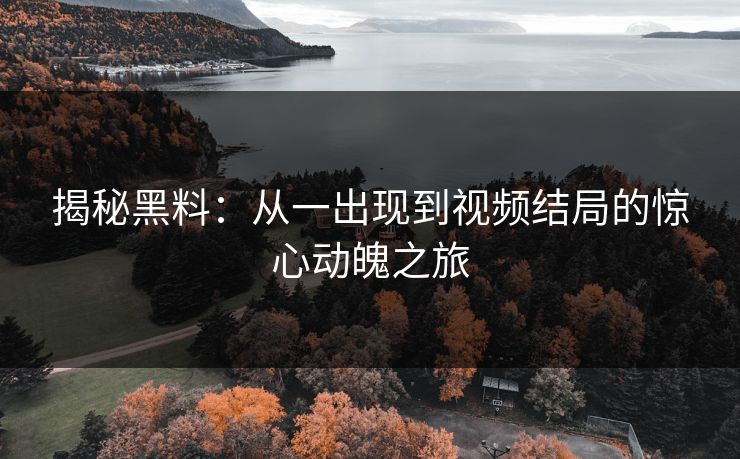 揭秘黑料：从一出现到视频结局的惊心动魄之旅