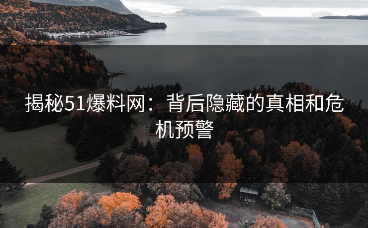 揭秘51爆料网：背后隐藏的真相和危机预警